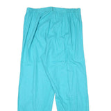 Womens Relaxed Fit Blue Linen Blend Zip Trousers W32 L29 Casual Summer Wear