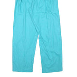 Womens Relaxed Fit Blue Linen Blend Zip Trousers W32 L29 Casual Summer Wear