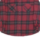 SCHMIDT Mens Red & Black Checked Shirt XL Cotton Blend Button Down Long Sleeve