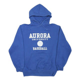 DODGER Mens Blue Aurora University Baseball Pullover Hoodie M Cotton Blend