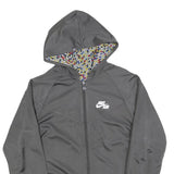 NIKE Mens Grey Air Hooded Jacket S Polyester Plain Zip Sportswear