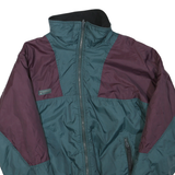 COLUMBIA Mens Green & Burgundy Button Jacket M Polyester Blend Colourblock