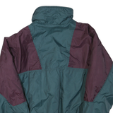 COLUMBIA Mens Green & Burgundy Button Jacket M Polyester Blend Colourblock