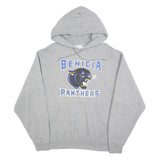 JERZEES Mens Grey Benicia Panthers Hoodie L Cotton Blend Pullover Sweatshirt