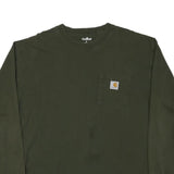 CARHARTT Mens Green Long Sleeve Crew Neck Pocket T-Shirt L Cotton Blend
