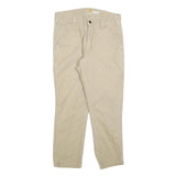 CARHARTT Mens Beige Cotton Blend Relaxed Fit Straight Trousers W30 L25 Casual