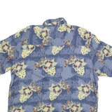 UNTIED Mens Blue Floral Pattern Short Sleeve Shirt L Casual Vacation Summer