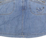 FADED GLORY Womens Blue Denim Mini Cotton Blend Plain Skirt M Casual Streetwear