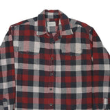 JACHS Mens Red & Black Check Shirt L Cotton Blend Classic Flannel Long Sleeve