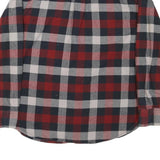 JACHS Mens Red & Black Check Shirt L Cotton Blend Classic Flannel Long Sleeve