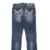 HYDRAULIC Womens Slim Blue Denim Jeans W28 L32 Stylish Stitching Detail Zip