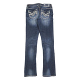 HYDRAULIC Womens Slim Blue Denim Jeans W28 L32 Stylish Stitching Detail Zip