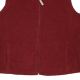WOOLRICH Womens Red Zip Fleece Vest XL Polyester Sleeveless Casual Outdoor Layer