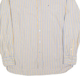 TOMMY HILFIGER Mens Blue & Yellow Stripe Shirt L Classic Fit Button Up