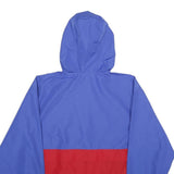 CHAMPION Mens Blue & Red Hooded Windbreaker Jacket S Polyester Lightweight