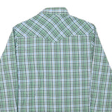 WRANGLER Mens Green & Blue Check Western Shirt M Button Pocket Casual