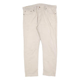 LEVI'S Mens Regular Fit Beige Cotton Blend Trousers W38 L30 Casual Zip Closure