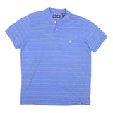 CHAPS Mens Blue Plain Short Sleeve Polo Shirt L Cotton Blend Pocket