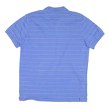 CHAPS Mens Blue Plain Short Sleeve Polo Shirt L Cotton Blend Pocket