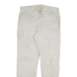 CARHARTT Mens Cotton Blend Beige Regular Straight Trousers W36 L34 Workwear Zip