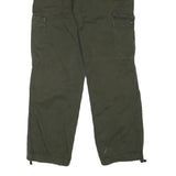 CARHARTT Mens Relaxed Green Cargo Trousers W32 L32 Durable Zip Closure Workwear
