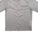 QUIKSILVER Mens Grey Shirt M Short Sleeve Button Polyester Blend