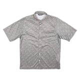 QUIKSILVER Mens Grey Shirt M Short Sleeve Button Polyester Blend