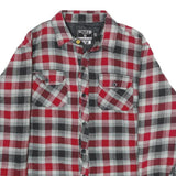 SECTOR 9 Mens Red & Grey Check Cotton Blend Button Jacket L Flannel Lightweight