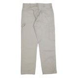 RUSTLER Mens Regular Fit Beige Cotton Blend Trousers W34 L32 Cargo Zip Pocket