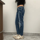 Maurices Embroidered Jeans - 31W UK 10 Dark Wash Cotton