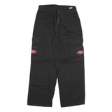 WAKE Womens Relaxed Black Cargo Denim Jeans W28 L27 Utility Pockets Zip Closure