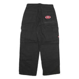 WAKE Womens Relaxed Black Cargo Denim Jeans W28 L27 Utility Pockets Zip Closure