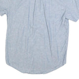 TOMMY HILFIGER Mens Blue Short Sleeve Cotton Blend Shirt M Casual Button-Down