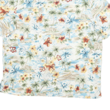 BONWORTH Womens Cream Floral Hawaiian Shirt M Lightweight Casual Vacation