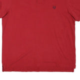 CHAPS Mens Red Short Sleeve Plain Polo Shirt L Classic Cotton Blend