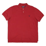 CHAPS Mens Red Short Sleeve Plain Polo Shirt L Classic Cotton Blend