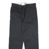 DICKIES Mens Regular Fit Black Cotton Blend Straight Leg Trousers W33 L30