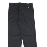 DICKIES Mens Regular Fit Black Cotton Blend Straight Leg Trousers W33 L30