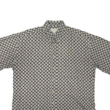 NATURAL ISSUE Mens Black & White Pattern Shirt L Cotton Blend Casual Button Up