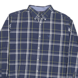 AMERICAN EAGLE Mens Blue & Yellow Checked Cotton Blend Shirt L Casual