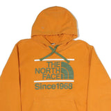THE NORTH FACE Mens Orange Cotton Blend Pullover Hoodie L Printed Logo