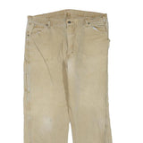 DICKIES Mens Jeans Beige Regular Straight Denim W40 L30 Workwear Zip Closure
