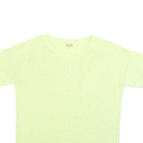 HOBBS LONDON Womens Yellow Plain Jumper Crew Neck Basic Knit L Cotton Blend