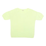 HOBBS LONDON Womens Yellow Plain Jumper Crew Neck Basic Knit L Cotton Blend