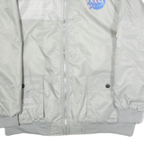 ASSTSERIES Mens White Grey NASA Printed Bomber Jacket 4XL Polyester Zip