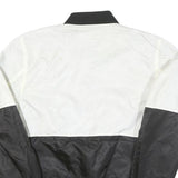 GUESS Mens Black & White Logo Zip Jacket S Polyester Blend Colourblock Casual