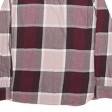 TOMMY HILFIGER Womens Maroon & Pink Check Shirt L Cotton Blend Casual Long
