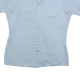 ARROW Mens Blue Plain Shirt M Polyester Casual Button Down Short Sleeve
