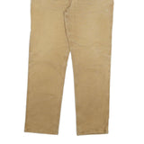 CARHARTT Mens Regular Fit Beige Cotton Blend Jeans W36 L31 Workwear Durable Zip