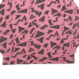 MASER Womens Pink & Black Geometric Print Crew Neck Sweatshirt L Cotton Blend